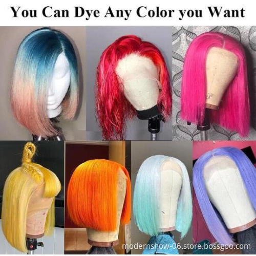 Brazilian Hair Cuticle Aligned Hair Bob Lace Wig , Human Hair Lace Front Wig Orange Wigs For Black Women
